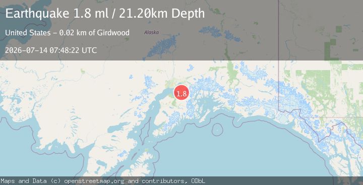 Map of 19 km NW of Girdwood, Alaska