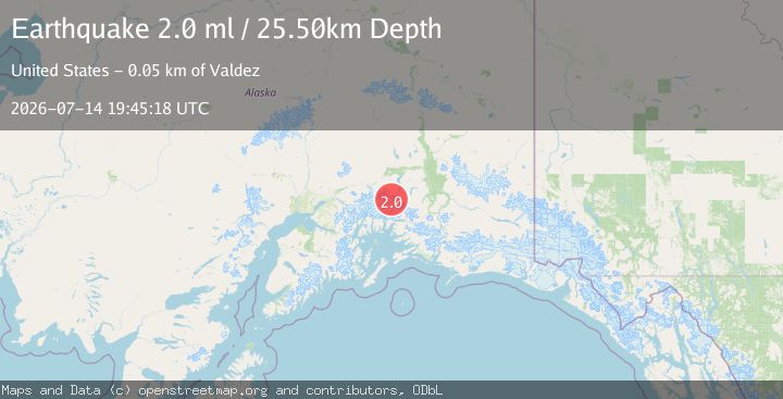 Map of 47 km NNW of Valdez, Alaska