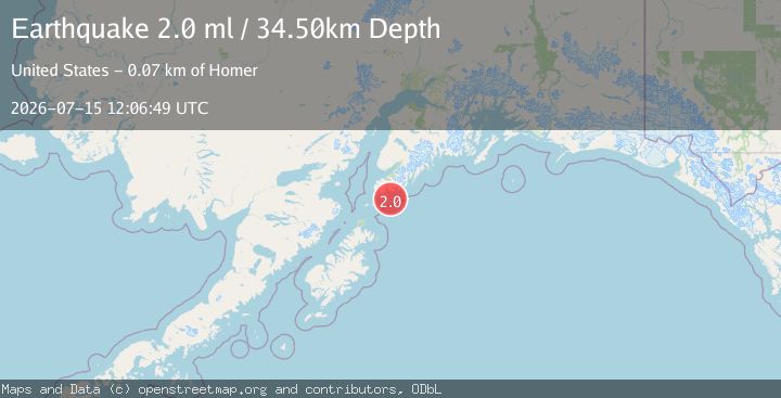Map of 47 km SE of Port Graham, Alaska