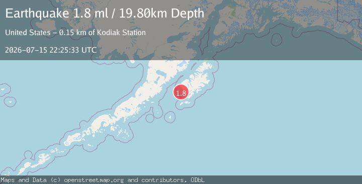 Map of 33 km WNW of Akhiok, Alaska