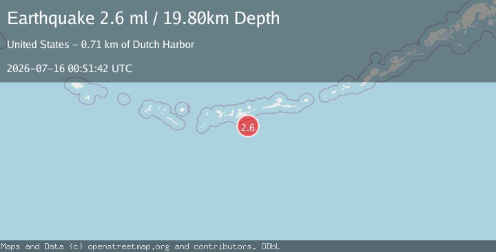 Map of 70 km SSE of Adak, Alaska
