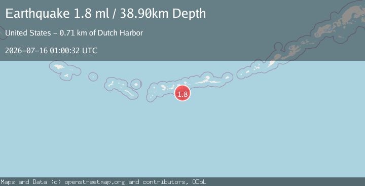Map of 48 km SSE of Adak, Alaska