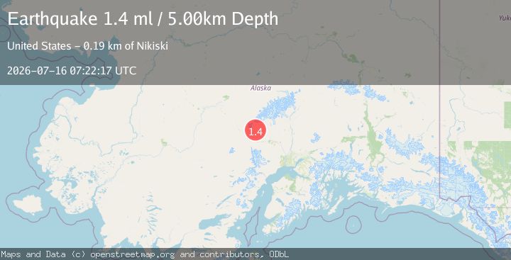 Map of 64 km NW of Skwentna, Alaska