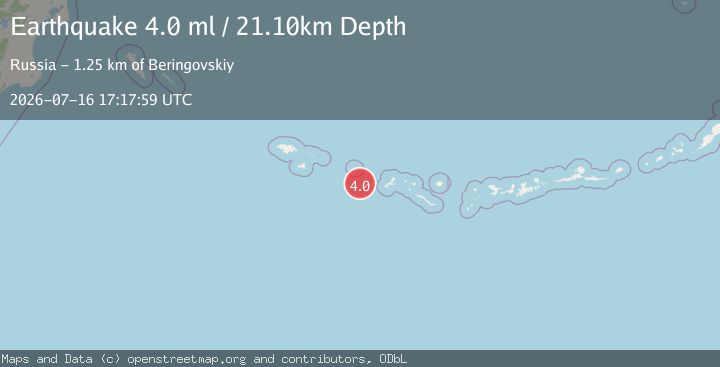 Map of 225 km ESE of Attu Station, Alaska