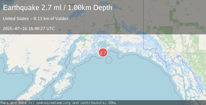 Map of 45 km E of Chenega, Alaska