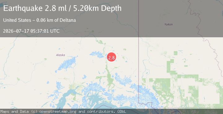 Map of 32 km SSW of Dry Creek, Alaska