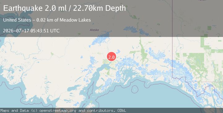 Map of 15 km N of Meadow Lakes, Alaska