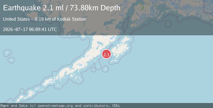 Map of 80 km W of Akhiok, Alaska