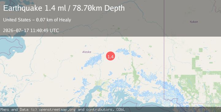 Map of 22 km SE of Cantwell, Alaska
