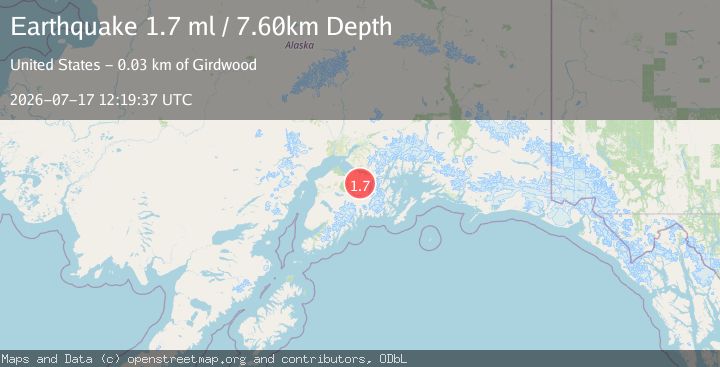 Map of 18 km N of Moose Pass, Alaska