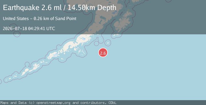 Map of 192 km SE of Chignik, Alaska