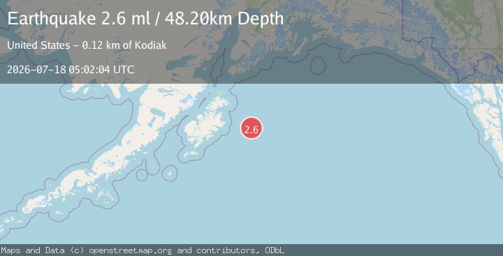 Map of 110 km ESE of Chiniak, Alaska