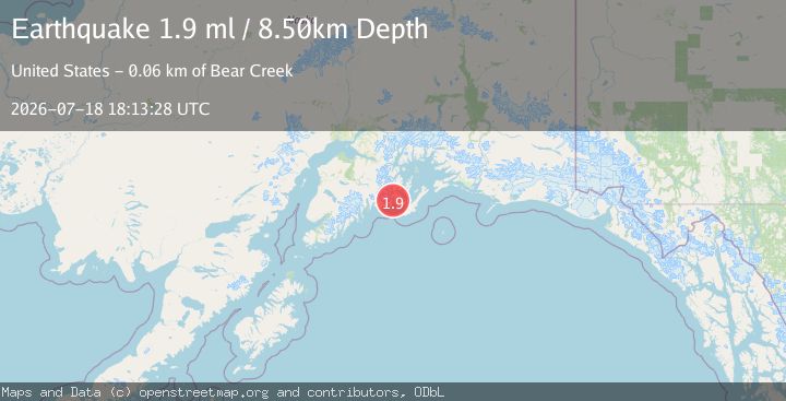 Map of 18 km W of Chenega, Alaska
