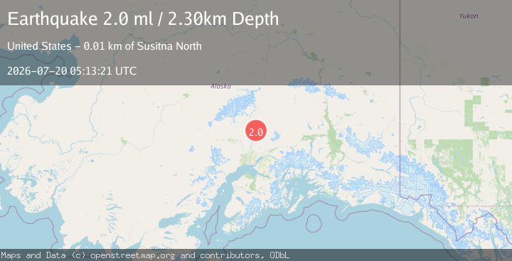 Map of 10 km NNW of Susitna North, Alaska