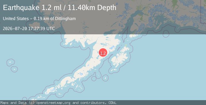 Map of 87 km ESE of Egegik, Alaska