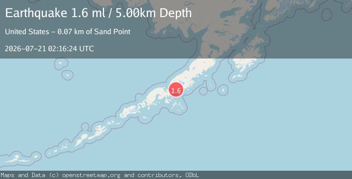 Map of 23 km WSW of Ivanof Bay, Alaska