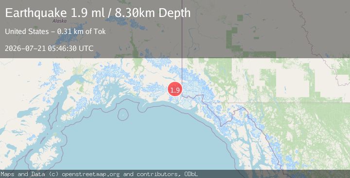 Map of 116 km SE of McCarthy, Alaska
