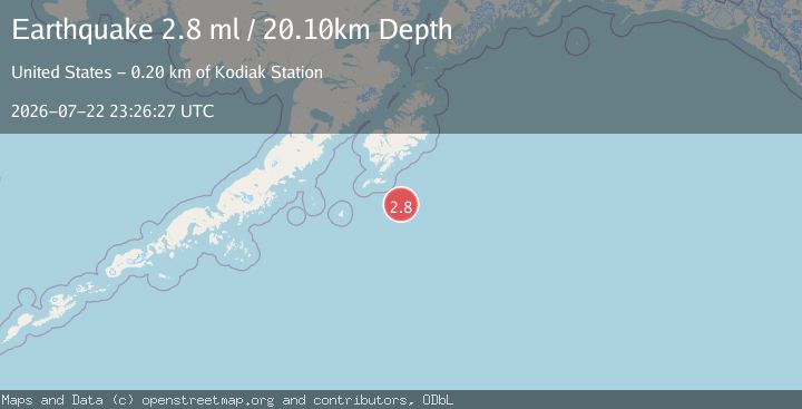 Map of 115 km SSE of Akhiok, Alaska