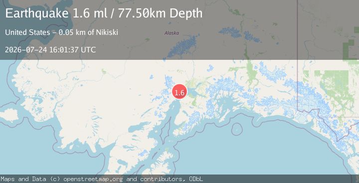 Map of 14 km WNW of Tyonek, Alaska