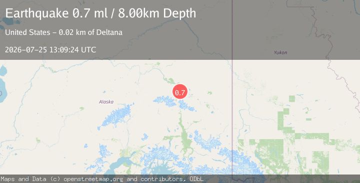 Map of 2 km SSE of Fort Greely, Alaska