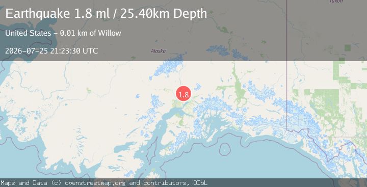 Map of 11 km NE of Willow, Alaska
