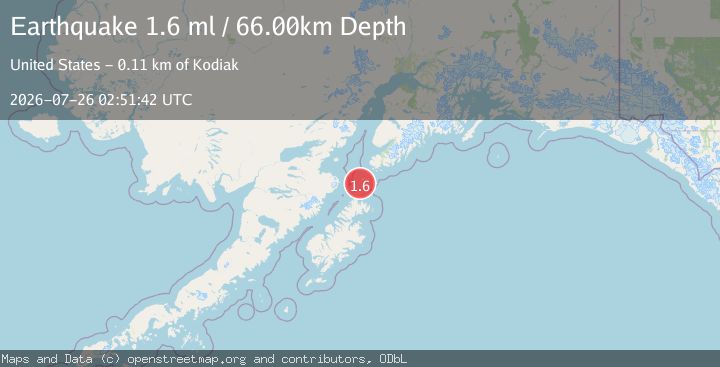 Map of 65 km SSW of Nanwalek, Alaska