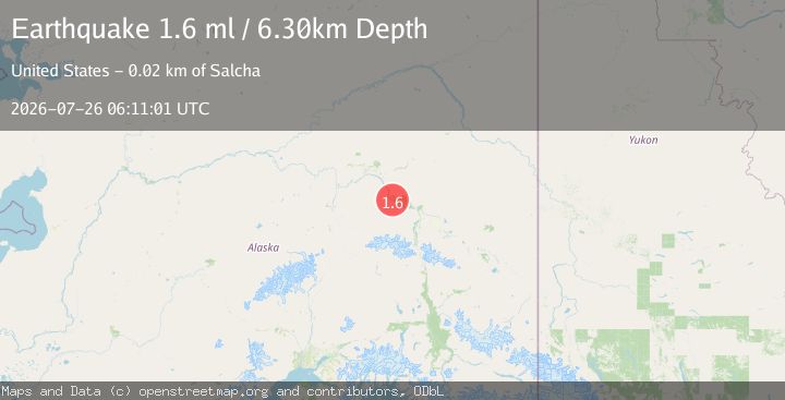 Map of 12 km WSW of Harding-Birch Lakes, Alaska