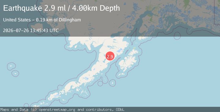 Map of 87 km ESE of Egegik, Alaska