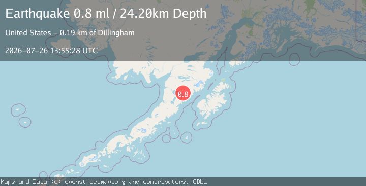 Map of 88 km ESE of Egegik, Alaska