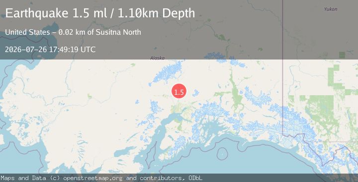 Map of 15 km W of Susitna North, Alaska
