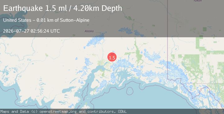Map of 6 km NNW of Sutton-Alpine, Alaska