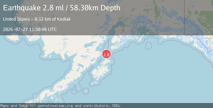 Map of 68 km SSW of Nanwalek, Alaska