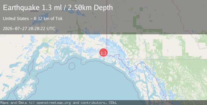 Map of 127 km SE of McCarthy, Alaska