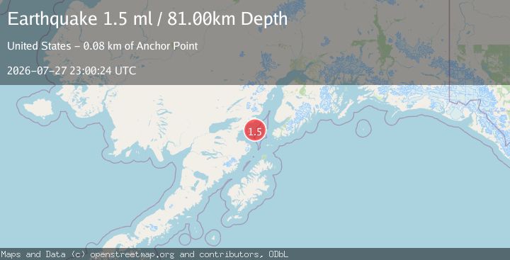 Map of 63 km W of Nanwalek, Alaska