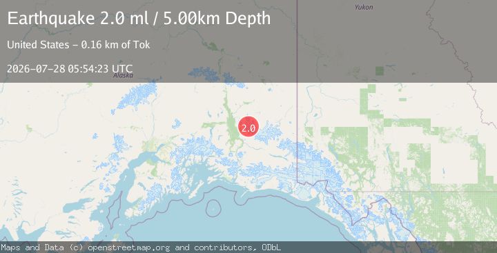 Map of 55 km NE of Kenny Lake, Alaska
