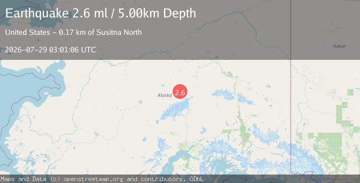 Map of 52 km ENE of Denali National Park, Alaska
