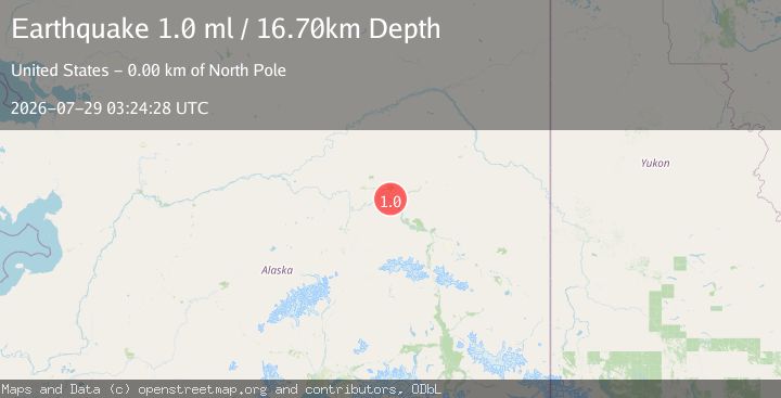 Map of 4 km WNW of North Pole, Alaska