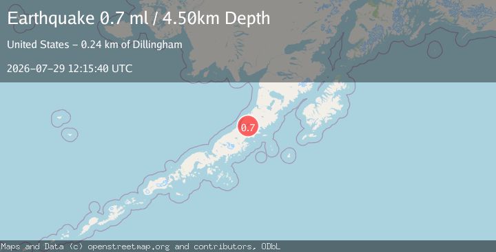 Map of 65 km N of Chignik, Alaska