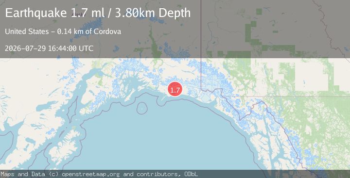 Map of 125 km S of McCarthy, Alaska