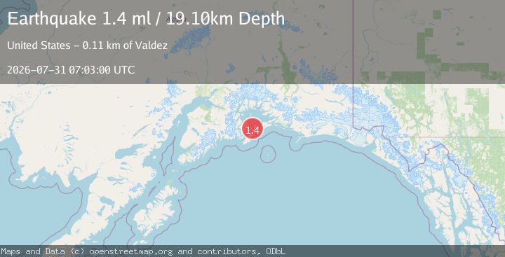 Map of 46 km ENE of Chenega, Alaska
