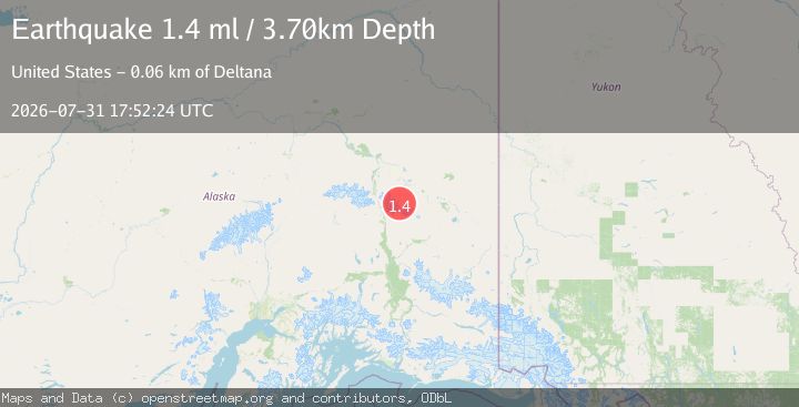 Map of 32 km SSW of Dry Creek, Alaska