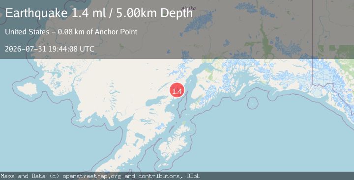 Map of 64 km ENE of Pedro Bay, Alaska