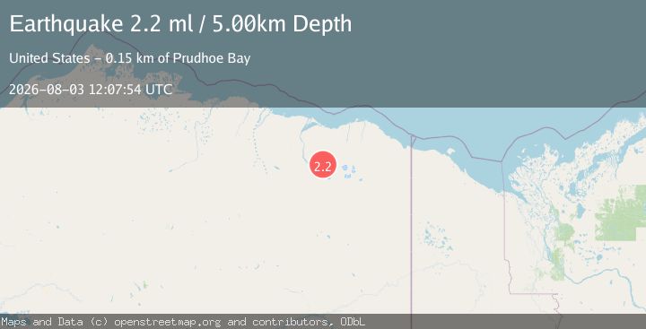 Map of 107 km SW of Kaktovik, Alaska