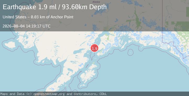 Map of 30 km WNW of Anchor Point, Alaska