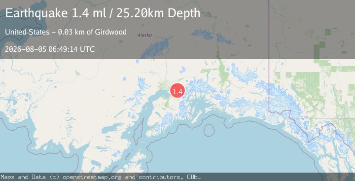 Map of 25 km ESE of Eagle River, Alaska