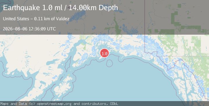 Map of 57 km ENE of Chenega, Alaska