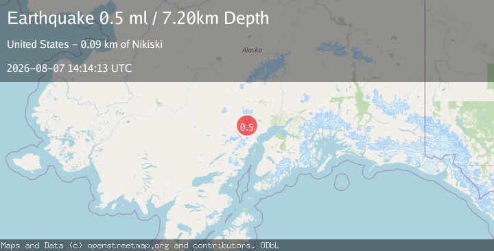 Map of 71 km WNW of Tyonek, Alaska