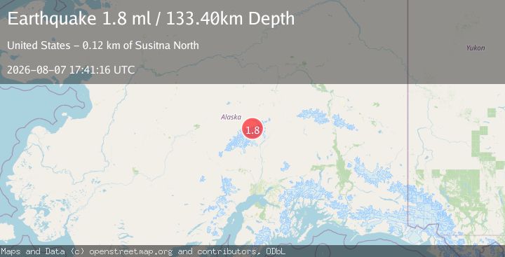 Map of 63 km SE of Denali National Park, Alaska