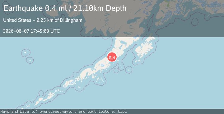 Map of 64 km NNE of Chignik, Alaska