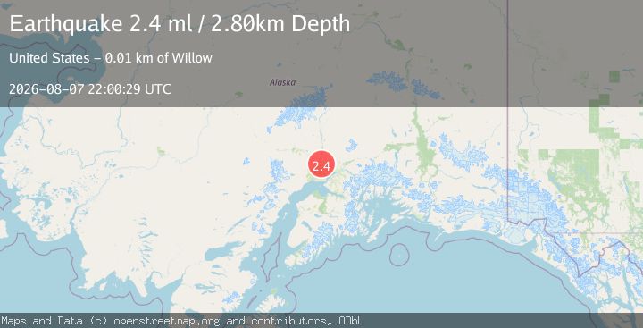 Map of 11 km SSW of Willow, Alaska